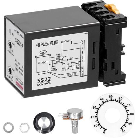 Contrôleur de vitesse SS22-A 6-250W AC220V 3A 50/60Hz, régulateur de vitesse précis pour moteurs