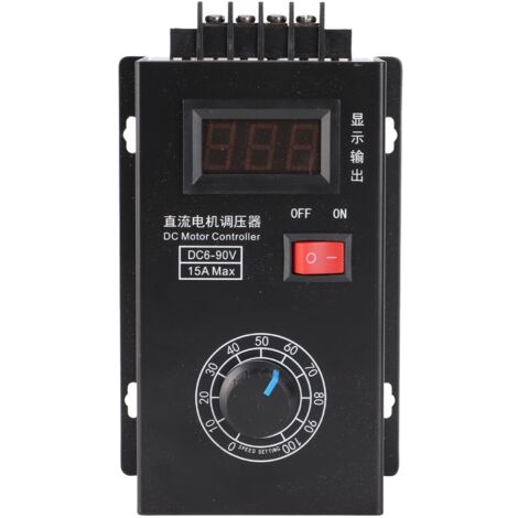 Contrôleur de vitesse universel pour moteur CC PWM 6 V - 90 V avec automate programmable, régulateur 15 A et affichage de la tension