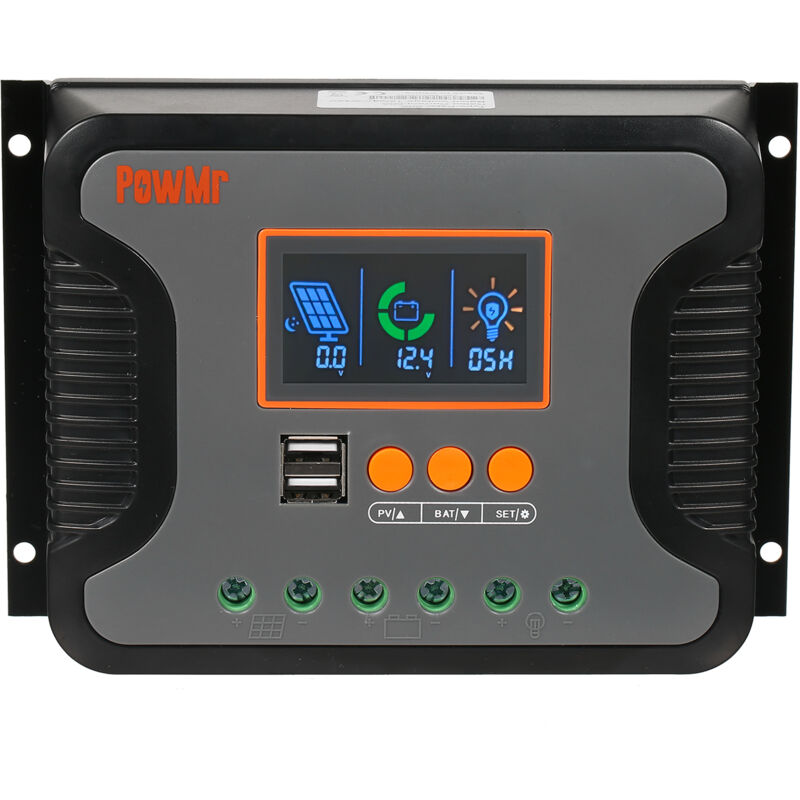 Contrôleur d'énergie solaire 80A Contrôleur de charge de batterie pwm Contrôleur de charge solaire de batterie au lithium 12V-48V avec charge en