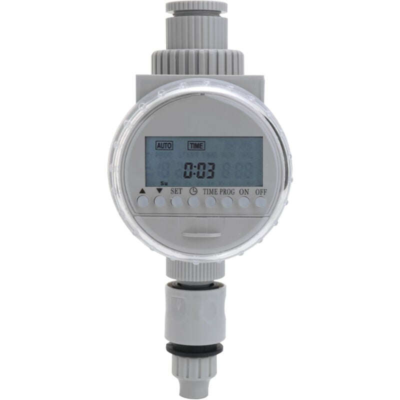 Contrôleur d'irrigation de jardin à économie d'eau automatique avec écran lcd à énergie solaire blanc, minuterie d'arrosage numérique