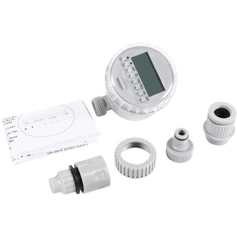 Contrôleur d'irrigation solaire 1 pièce avec minuterie d'arrosage automatique et écran LCD numérique. Minuteur d'arrosage économe en eau pour jardin.