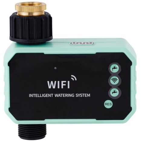 Contrôleur d'irrigation solaire intelligent WiFi avec filetage impérial BSP 3/4", programmateur d'arrosage automatique avec capteur de pluie, robinet solaire étanche IPX5 pour pelouse et jardin.