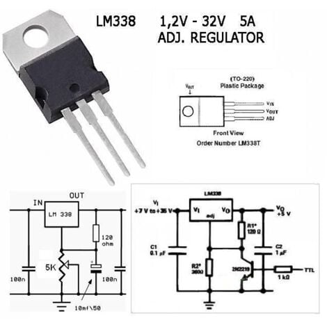 Contrôleur intégré Lm338t 1.2-37v 5amp Lm338t