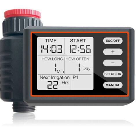 Contrôleur irrigation auto intelligent pour maison jardin balcon mur végétal, minuterie arrosage, écran LCD, 4 programmes