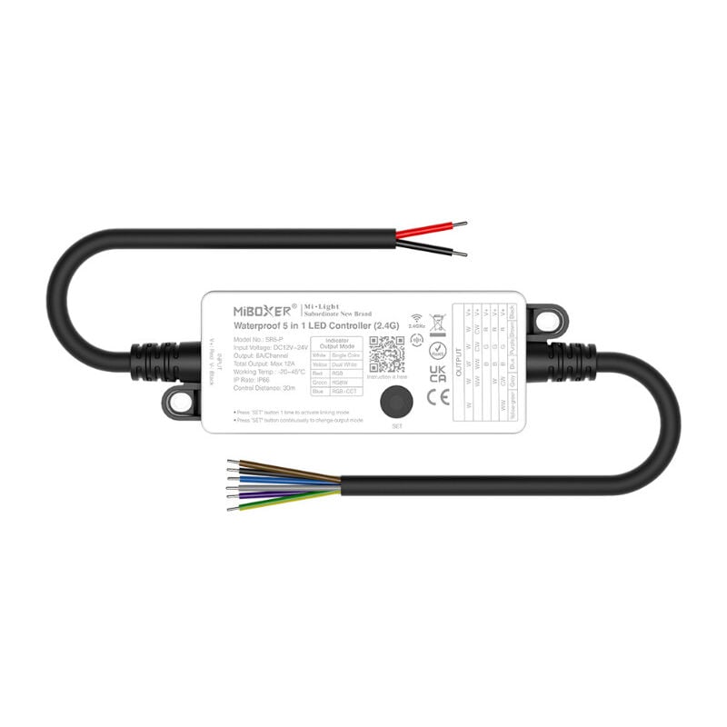 Contrôleur led 5 en 1 Étanche IP66 rgb+cct SR5-P