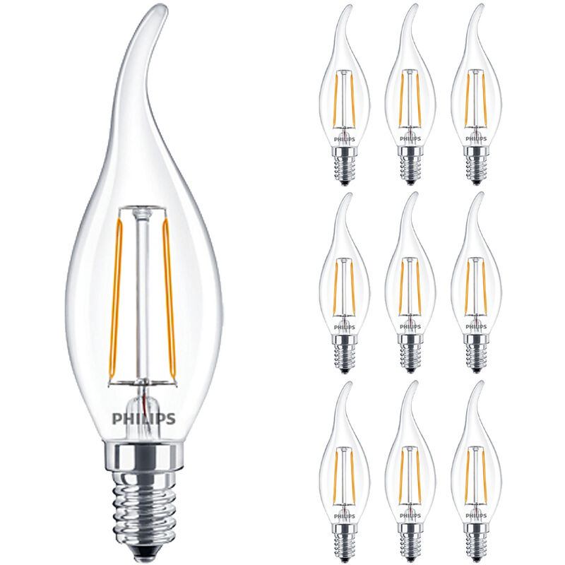 Lot 10x Philips Corepro LED Bougie E14 Bent-tip Filament Claire Lot 10x Philips Corepro LED Bougie E14 Bent-tip Filament Claire