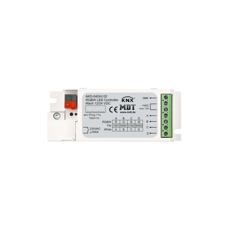 Mdt Technologies - contrôleur led knx rgbw pour bandes led (actionneur de gradation led) mdt AKD-0424V.02