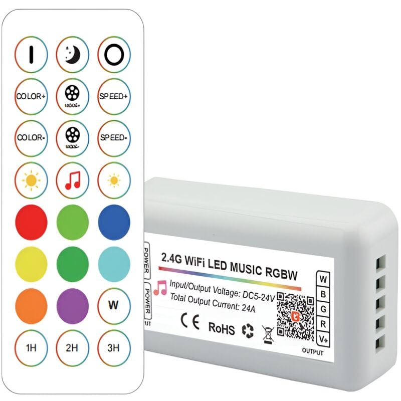 Contrôleur led Tuya Wifi 2.4G rf rgbw 24 touches [HLP-YS-WIFI-RF24-04]