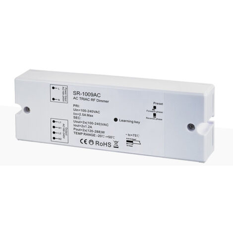 Contrôleur monocouleur dimmable - AC TRIAC RF Dimmer - 2 canaux