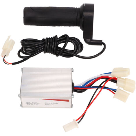 Contrôleur Moteur Brosse 12V 250W avec Poignée d'Accélérateur - Boîtier Aluminium, 3 Fils et Câbles Longs