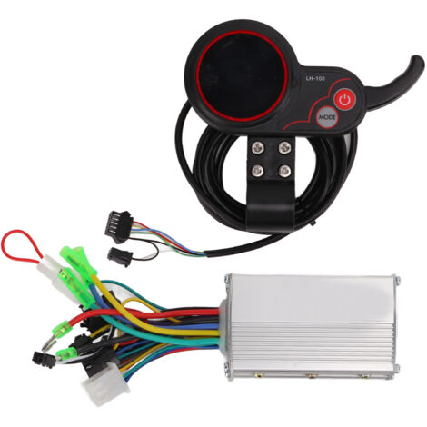 Contrôleur Moteur Vélo Électrique 350W 24V 36V 48V avec Écran LCD et Accélérateur Poignée, Câblage Complet