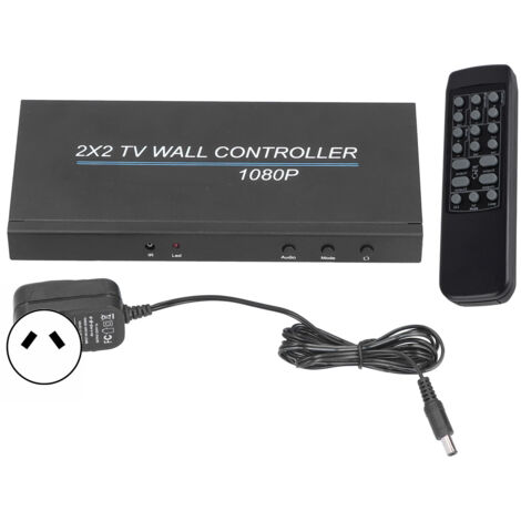 Contrôleur Mur Vidéo 2x2 HD - Processeur d'Image Multimédia pour Téléviseurs avec Entrée HD - Prise AU
