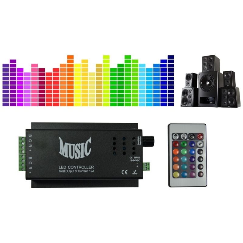 Sysled - Controleur piloté par le son pour ruban led rgb 12V