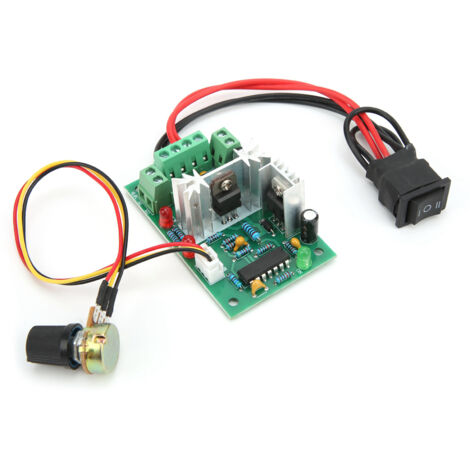 Contrôleur PWM pour Moteur DC 10-36V, Module de Vitesse Réglable avec Commutateur Sens Marche/Arrêt