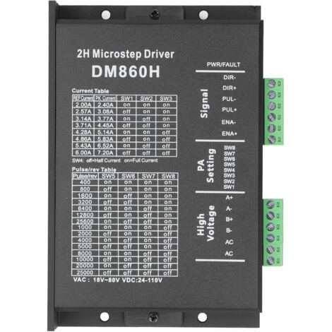 Contrôleur PWM pour Moteur Pas-à-Pas DM860H avec Boîtier, Réglable 2 Phases pour 57 et 86