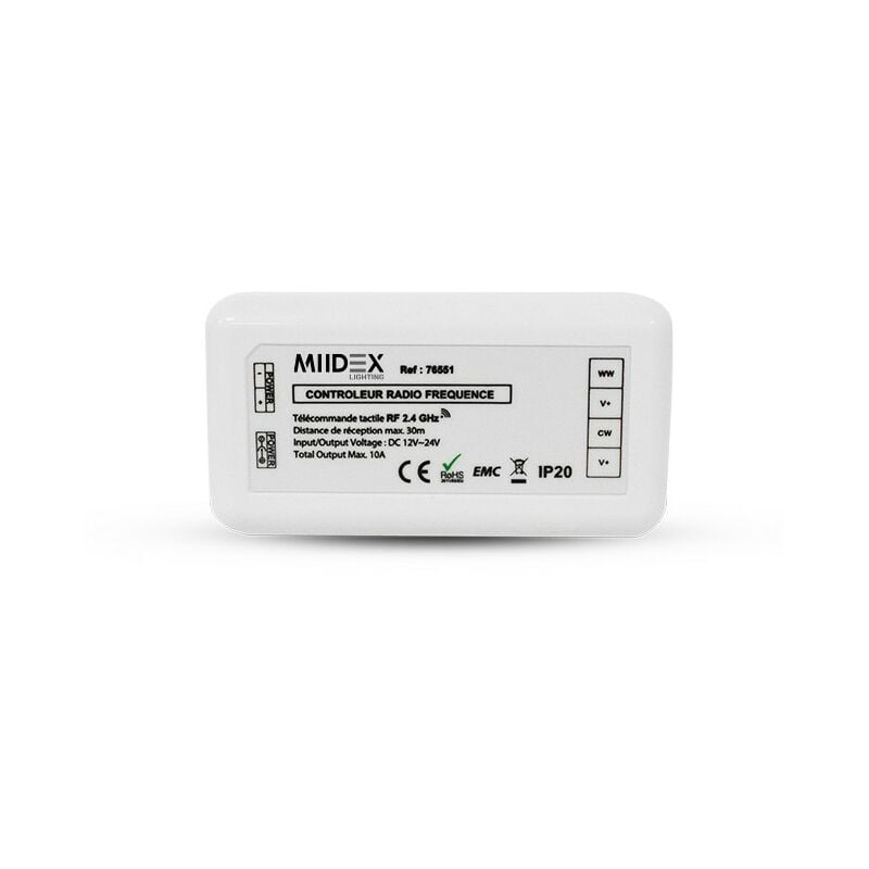 Miidex Lighting - Contrôleur radio fréquence 4 zones cct 12-24V ®