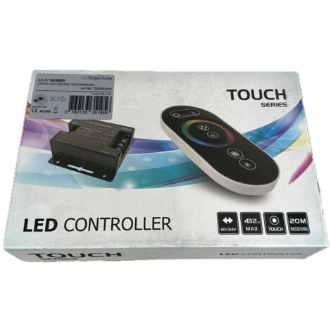 Contrôleur RGB à télécommande 12-24V pour bandeau LED 432W max portée 20m TRAJECTOIRE
