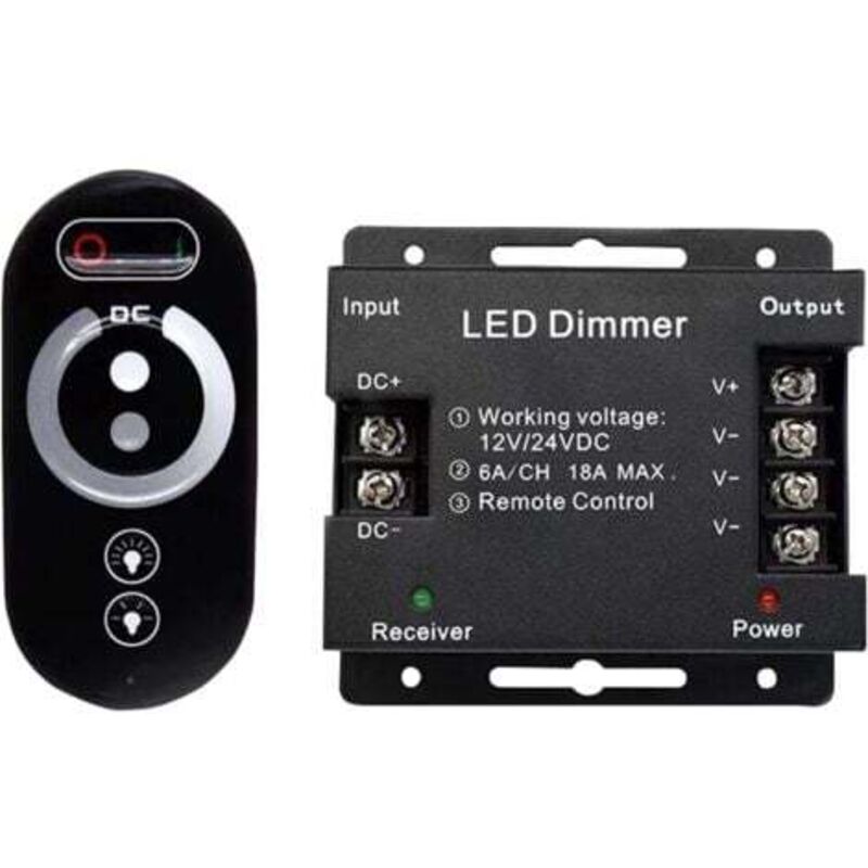 Gabrielle - Contrôleur tactile led 12 v – dc 12 v, sans fil avec télécommande, lumière monochrome adaptée à toutes les lumières led dc à intensité