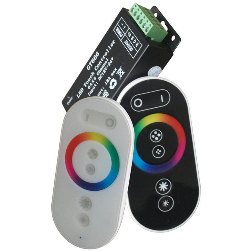Optonica - Kit Complet Télécommande et Contrôleur Noir pour Eclairage rgb