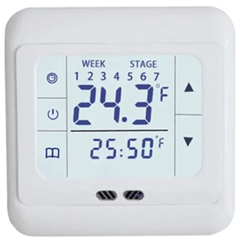 Contrôleur Température Tactile LCD Blanc AC 220V - Thermostat Numérique
