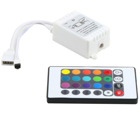 Contrôleur Variateur Avec Télécommande Pour Bandes Led Rgb 5050 24 Touches