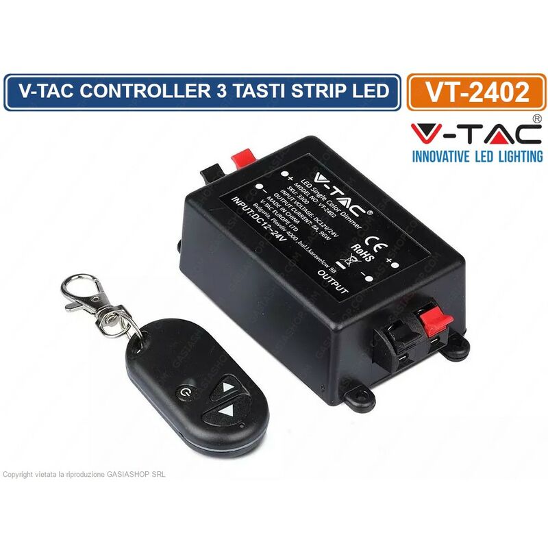 Vt 2402 Controller Per Strisce Led Con Telecomando 3 Tasti Sku 3300...