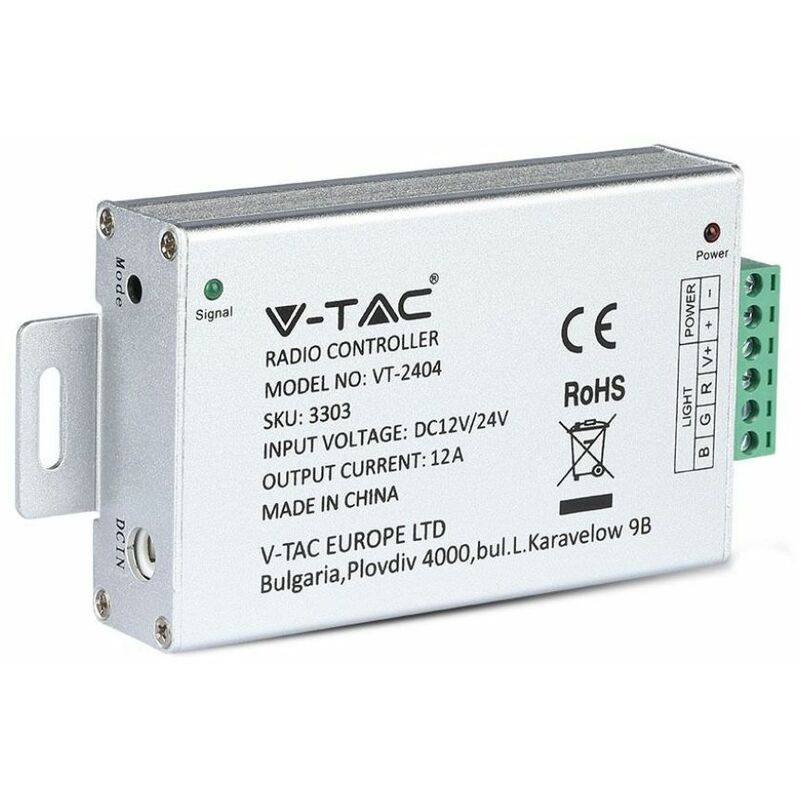Image of V-TAC Controller per Strip LED Dimmerabile con Radiocomando 4 Tasti (Max 144W)