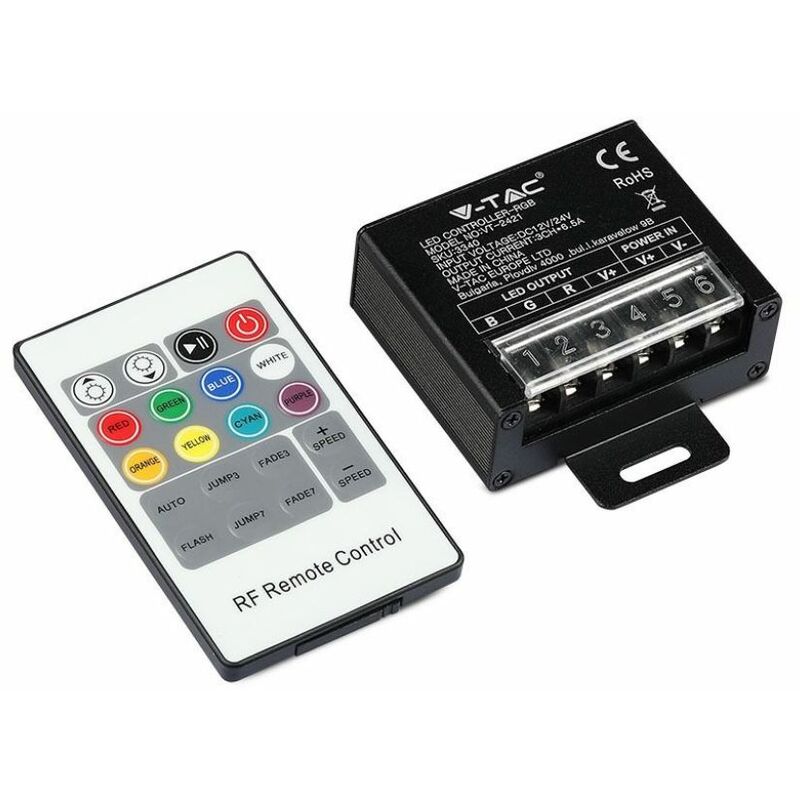 Image of Led rgb controller with 20 key rf remote control small