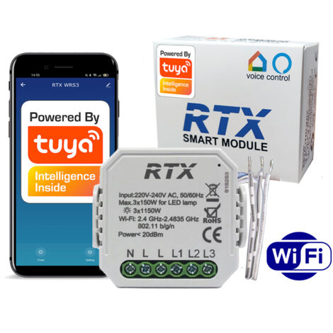 Controller relè WiFi in scatola a 3 circuiti TUYA