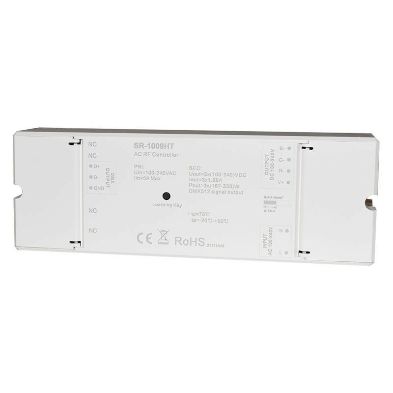 Image of Controller RGB 240V-AC (3 canali, 1.2A/canale) Ricevitore RF/DMX