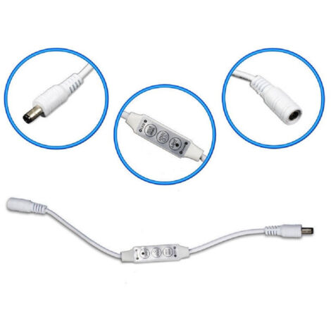 Controller Strisce Led Dimmerabile Con Connettore Jack 5mm Maschio A Femmina Blanc