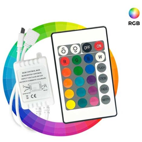 Controller striscia LED RGB 2 Amp per canale, telecomando IR 24