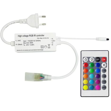 Controller striscia LED RGB 220V SMD larghezza 14,5 mm con telecomando IR RGB
