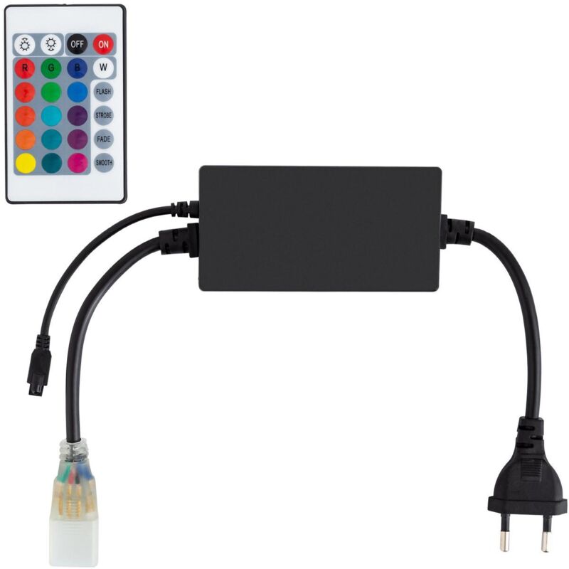 Image of Ledkia - Controller Striscia led rgb 220V UltraPower con Telecomando ir 24 Pulsanti