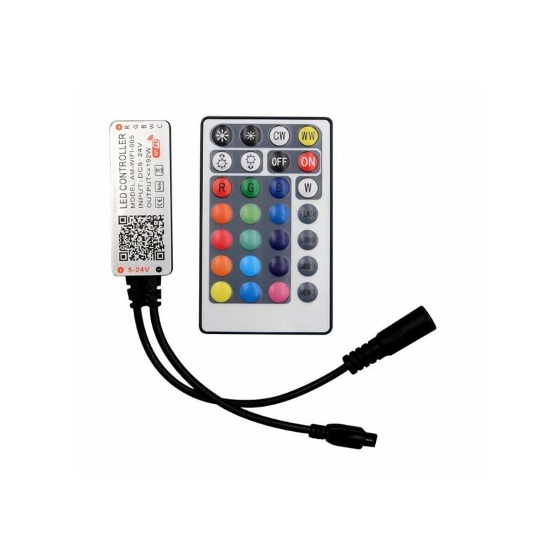 Image of VT-2429 Controller Wifi per Strip led 3in1+RGB Dimmerabile con Telecomando 28 Tasti Compatibile con Amazon Alexa e Google Home sku 2900 - V-tac