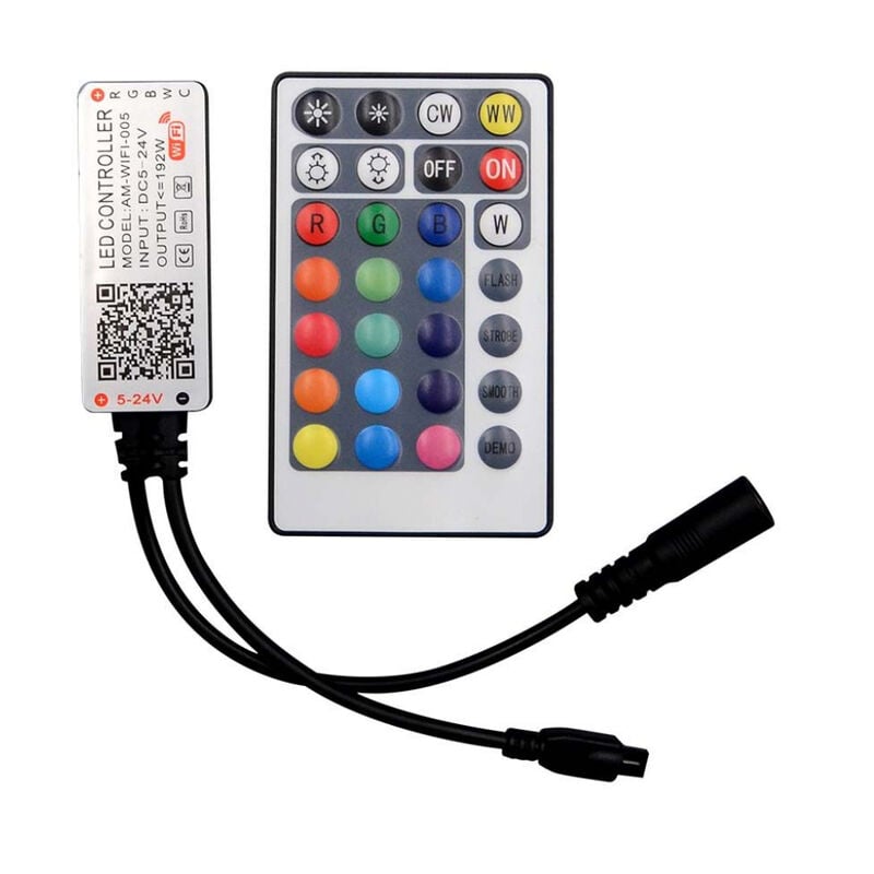 Image of VT-2429 Controller Wifi per Strip led 3in1+RGB Dimmerabile con Telecomando 28 Tasti Compatibile con Amazon Alexa e Google Home sku 2900 - V-tac