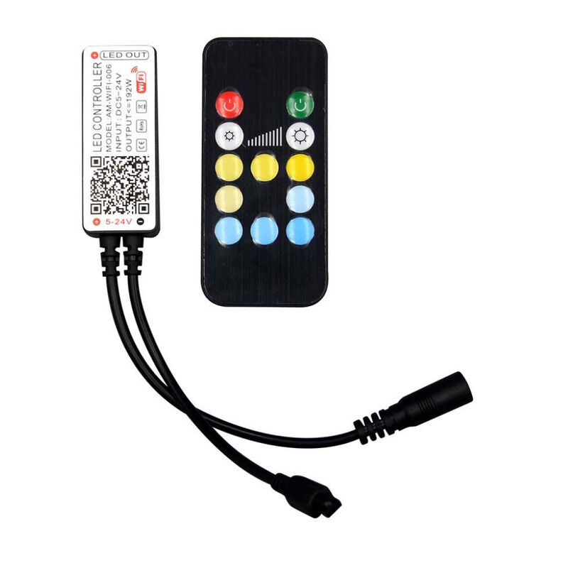 Image of Controller Wifi per Strip led 12V/24V Dimmerabile con Telecomando 24 Tasti Compatibile con Amazon Alexa e Google Home sku 2902 - V-tac
