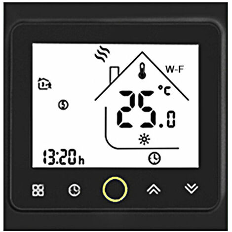 Controllo APP 5A Regolatore di temperatura termostato intelligente Wi-Fi compatibile con Alexa / Google Home Termostati per caldaie acqua / gas per la casa - Nero
