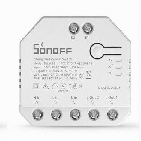 Controllo Vocale Wifi Alexa Google Home 2 Canali Domotica Sonoff Dual R3
