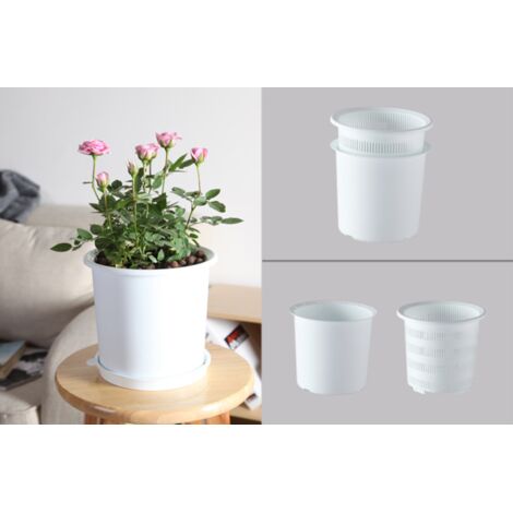 ControlRoot Pflanztopf mit Siphon – Premium-Kunststoff – 1 Topf + Untersetzer – Für Orchideen und Sukkulenten