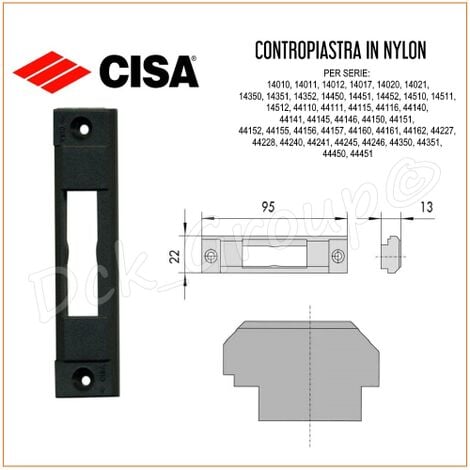 Contropiastra CISA 06287.26 In Nylon Serratura da Applicare Serie 14000-44000 Porte Portoni