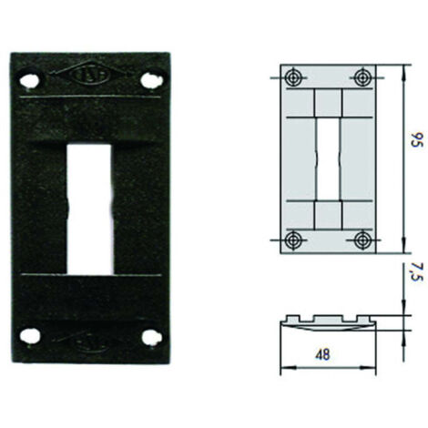 Contropiastra in nylon 06287 - mm.48x95, spessore mm.7,5 (06287) - 5 pz