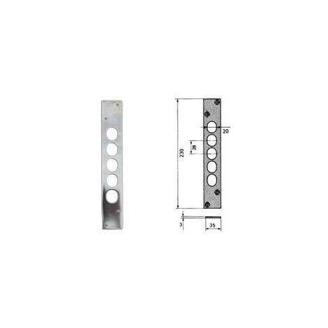 Contropiastra Per Porte Blindate 06220 - mm.35x230 spessore mm.3 (06220)