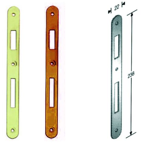 Contropiastra per serratura a bussola - Specifiche: bordo tondo ferro bronzato - 5 pz