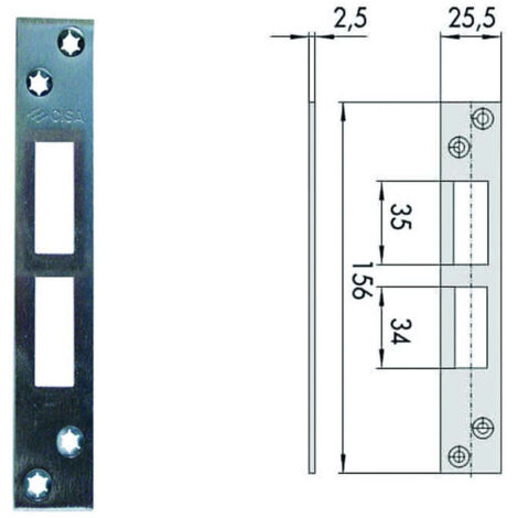 Contropiastra per serrature infilare profilati in ferro 06232 01 - mm.156x25,5 spessore mm.2,5 (06232 01) - 5 pz