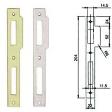 CONTROPIASTRA PIANA PER SERRATURE LEGNO SERIE 200N-221N- - in acciaio cromato (032013) - 10 pezzi ISEO