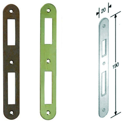 Contropiastra Ridotta Con Aletta Per Serratura A Bussola Bordo Tondo - acciaio bronzato - 5 pz