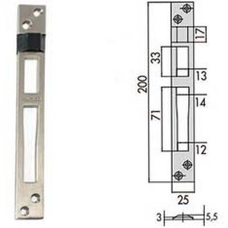 Contropiastra Cisa Contropiastra Regolabile Cisa Art. 06465.07 - In Metallo Per Serrature A Doppia Mappa Serratura Elettrica Cisa Sinistra
