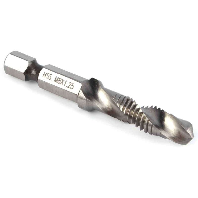 Image of Conus- und Gewindebohrer M8 HSS mit 1/4" Sechskantaufnahme – Zubehör für Elektrowerkzeug