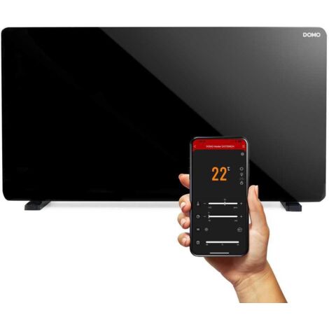 Convecteur de chauffage en verre avec wifi 2000w noir DOMO DO7356CH